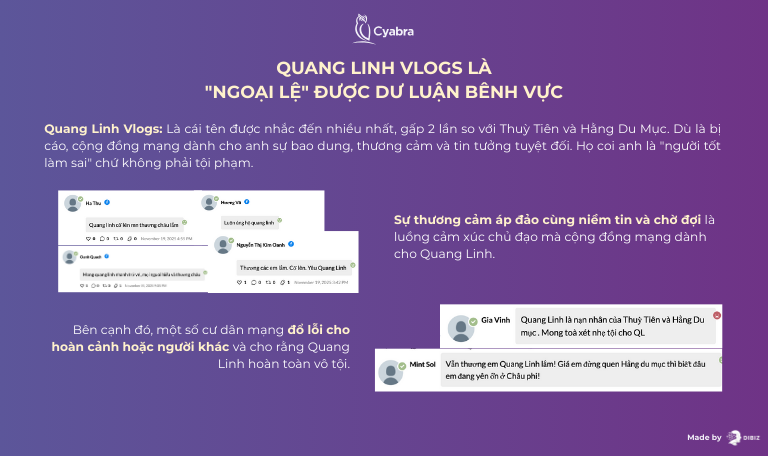 Phản ứng của cộng động mạng dành cho Quang Linh Vlogs